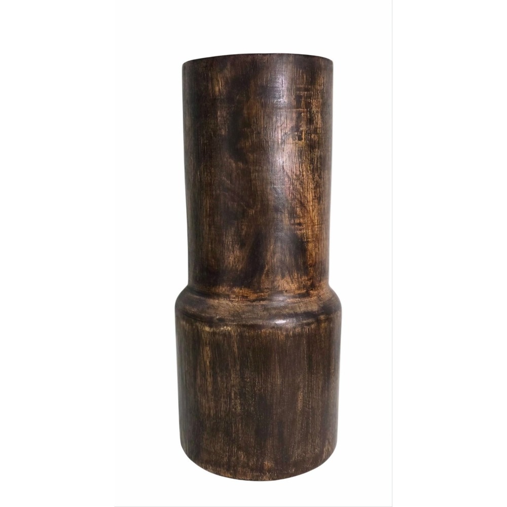 West Elm Handcrafted Large Wooden Vase 12" Minimalist Sleek Home Décor Accent
